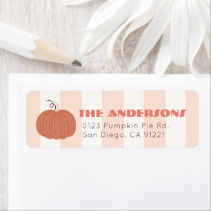 Little Pumpkin Pink Stripes Return Address