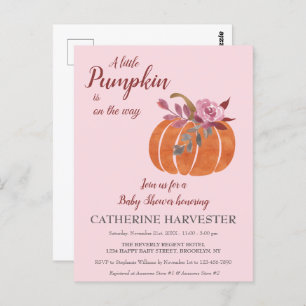 Little Pumpkin Rustic Autumn Baby Shower Postcard