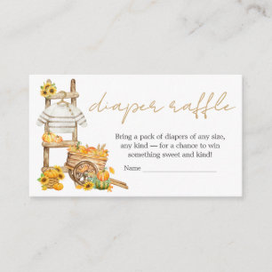 Little Pumpkin Rustic Baby Shower Diaper Raffle Enclosure Card