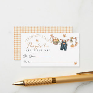 Little Pumpkin Rustic Baby Shower game card