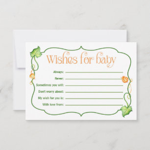 Little Pumpkin Shower Wishes for Baby Activity Advice Card