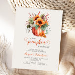 Little Pumpkin Sunflower Floral Fall Baby Shower Postcard<br><div class="desc">This cute baby shower invitation features a watercolor pumpkin overflowing with fall flowers and foliage, including sunflowers, above the words "a little pumpkin is on the way." The word "pumpkin" is in burnt orange handwriting script decorated with curlicues in imitation of pumpkin vines. Personalize the text with the name of...</div>