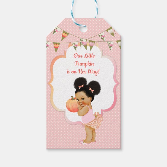 Little Pumpkin Thank You Gift Tag Med Puffs (Front)