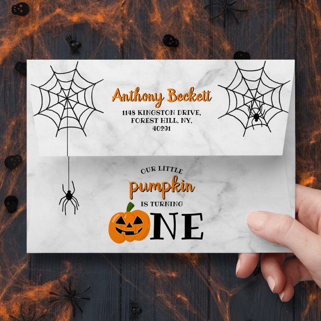 Little Pumpkin Turning One Halloween 1st Birthday Envelope (Creator Uploaded)