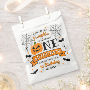 Little Pumpkin Turning One Halloween 1st Birthday Favour Bag