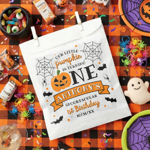 Little Pumpkin Turning One Halloween 1st Birthday Favour Bag