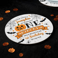 Little Pumpkin Turning One Halloween 1st Birthday