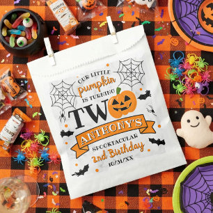 Little Pumpkin Turning Two Halloween 2nd Birthday Favour Bag