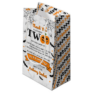 Little Pumpkin Turning Two Halloween 2nd Birthday Small Gift Bag