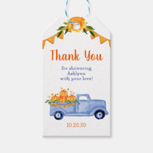 Little Pumpkin Twin Boy Thank You Gift Tags