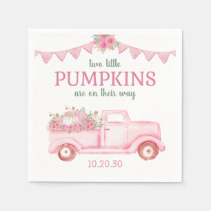 Little Pumpkin Twin Girl Baby Shower Napkins