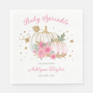 Little Pumpkin Twin Girl Baby Sprinkle Napkin