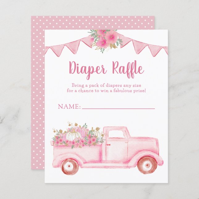 Little Pumpkin Twin Girl Diaper Raffle (Front/Back)