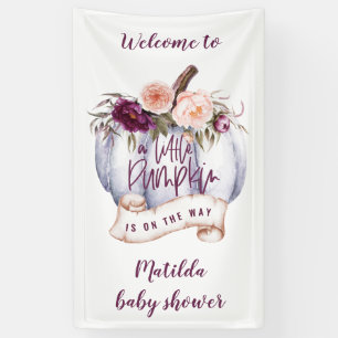 Little pumpkin watercolor fall baby shower party b banner