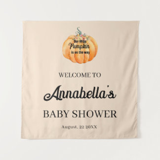 Little Pumpkin Welcome Baby Shower Tapestry
