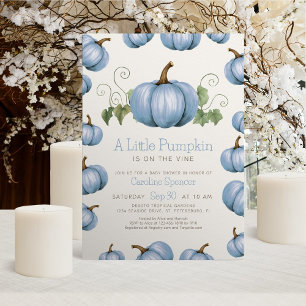 Little Pumpkin Whimsical Boy Baby Shower Invitation