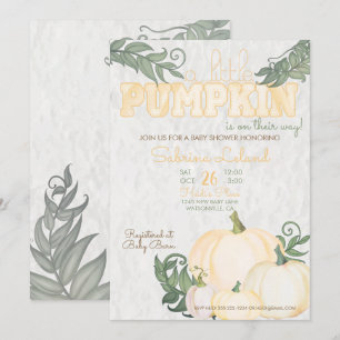 Little Pumpkin Yellow Baby Shower Invitation