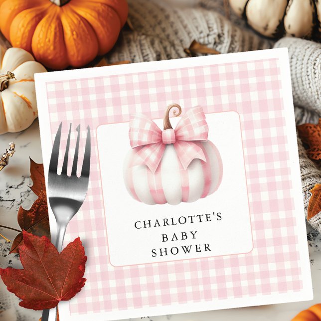Little Pumpkin's Pink Gingham Napkin (Creator Uploaded)