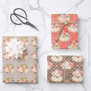 Little Pumpkins Wrapping Paper Sheets Set of 3