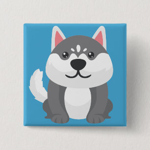 Little Pupppy 2 Inch Square Button