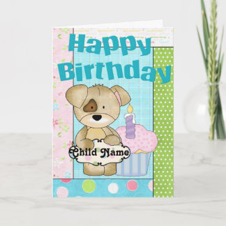 Little Puppy Customizable Happy Birthday Card 2