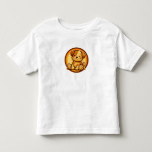Little Puppy Cute Retro Patch Toddler T-Shirt