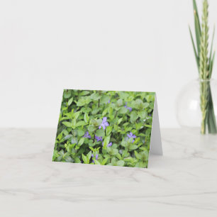 Little Purple Flowers and Leaves Holiday Card