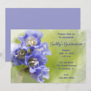 LIttle Purple Flowers Graduation Party Invitation