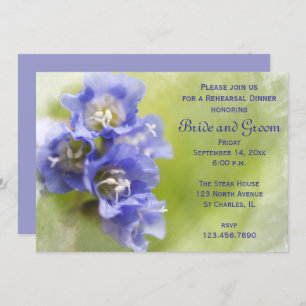 Little Purple Flowers Wedding Rehearsal Dinner Invitation