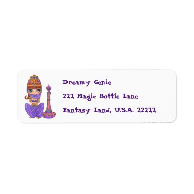 Little Purple Genie Belly Dancer Big Eyes Cute (Front)