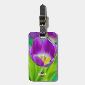 Little Purple Tulip Luggage Tag