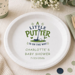 Little Putter Baby Shower Paper Plate
