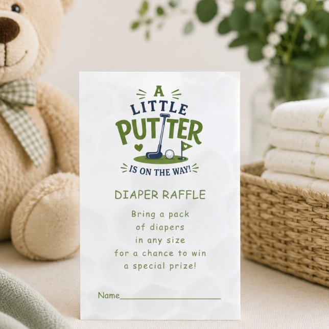 Little Putter Diaper Raffle Ticket Enclosure Card (Creator Uploaded)