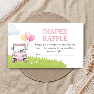 Little Putter Golf Baby Shower Diaper Raffle Enclosure Card