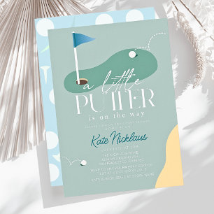 Little Putter Golf Course Fairway Boy Baby Shower Invitation