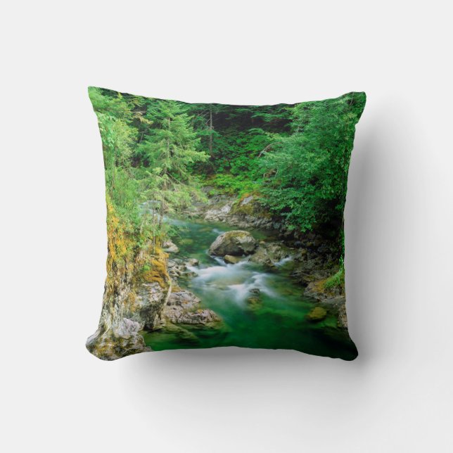 Little Qualicum River Throw Pillow (Front)