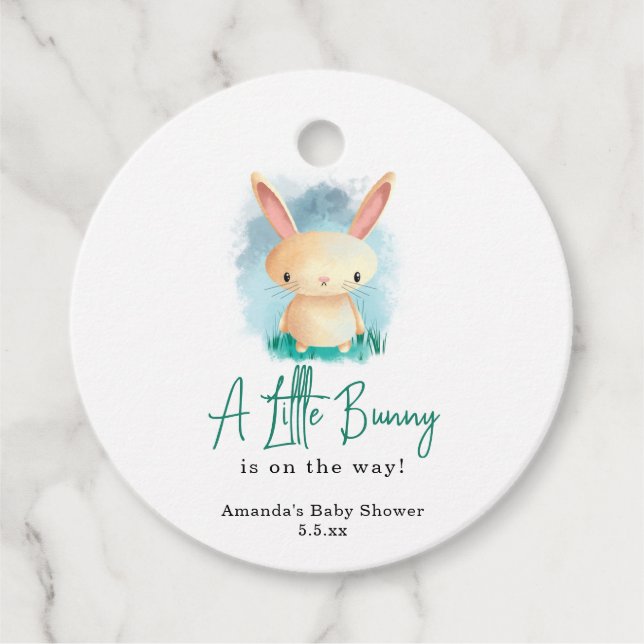 Little Rabbit - baby shower  Favour Tags (Front)