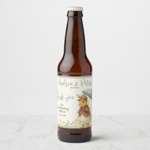 Little Rabbit Baby Shower for Girl  Beer Bottle Label