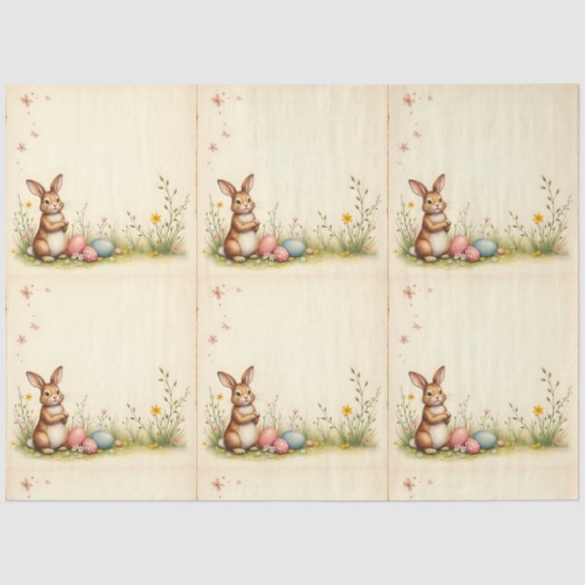 Little Rabbit Easter Vintage Popular Collection Tissue Paper (Front)