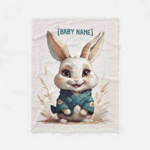 Little Rabbit Personalized Fleece Blanket