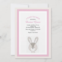 Little Rabbit Pink Invitation