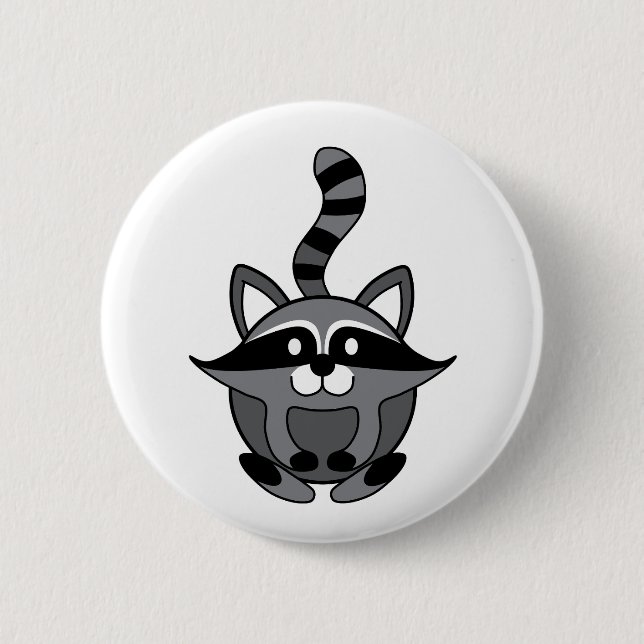 Little Raccoon 2 Inch Round Button (Front)