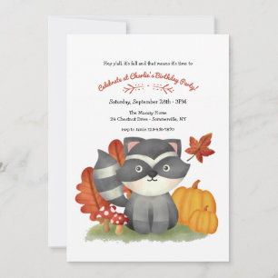 Little Raccoon Birthday Party Invitation