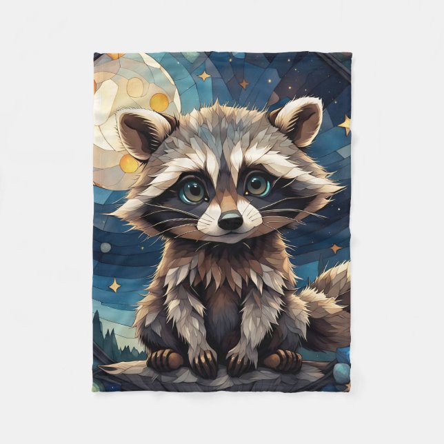 Little Raccoon Fleece Blanket (Front)