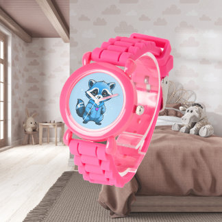 Little Raccoon In Blue eWatch Watch