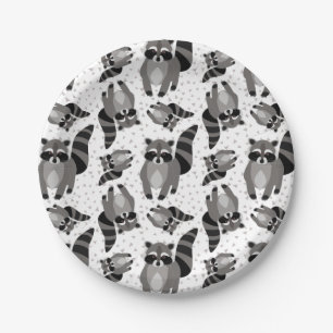 Little Raccoon Rascal is Coming To Dinner Paper Plate