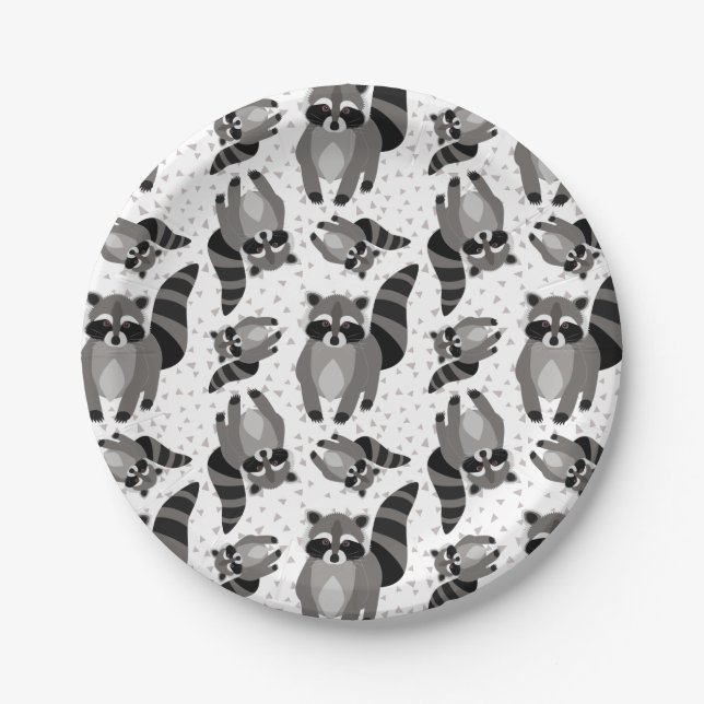 Little Raccoon Rascal is Coming To Dinner Paper Plate (Front)