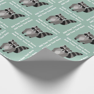 Little Raccoon Rascal Personalized Custom Colour Wrapping Paper