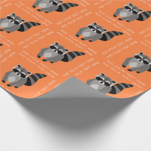 Little Raccoon Rascal Personalized Custom Colour Wrapping Paper