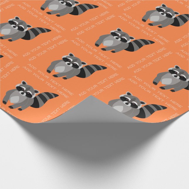 Little Raccoon Rascal Personalized Custom Colour Wrapping Paper (Corner)